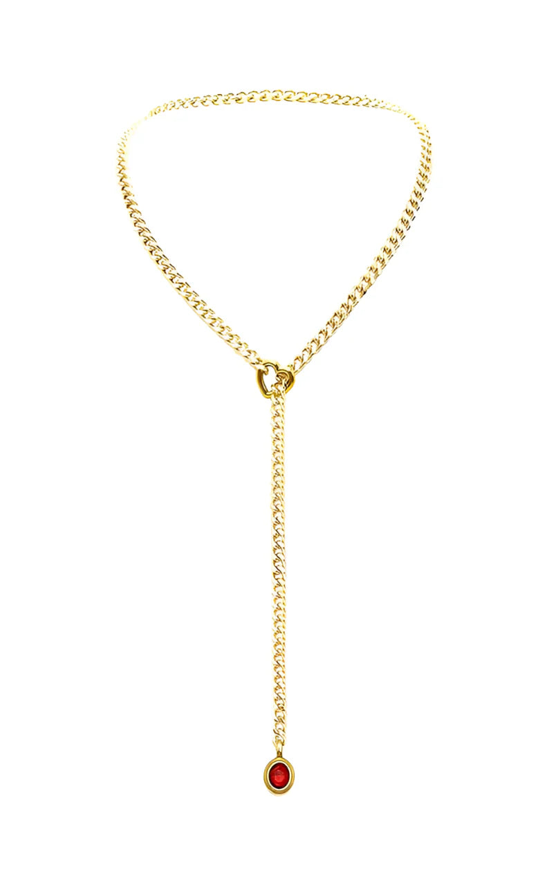 Crystal Charm Slip Chain Choker
