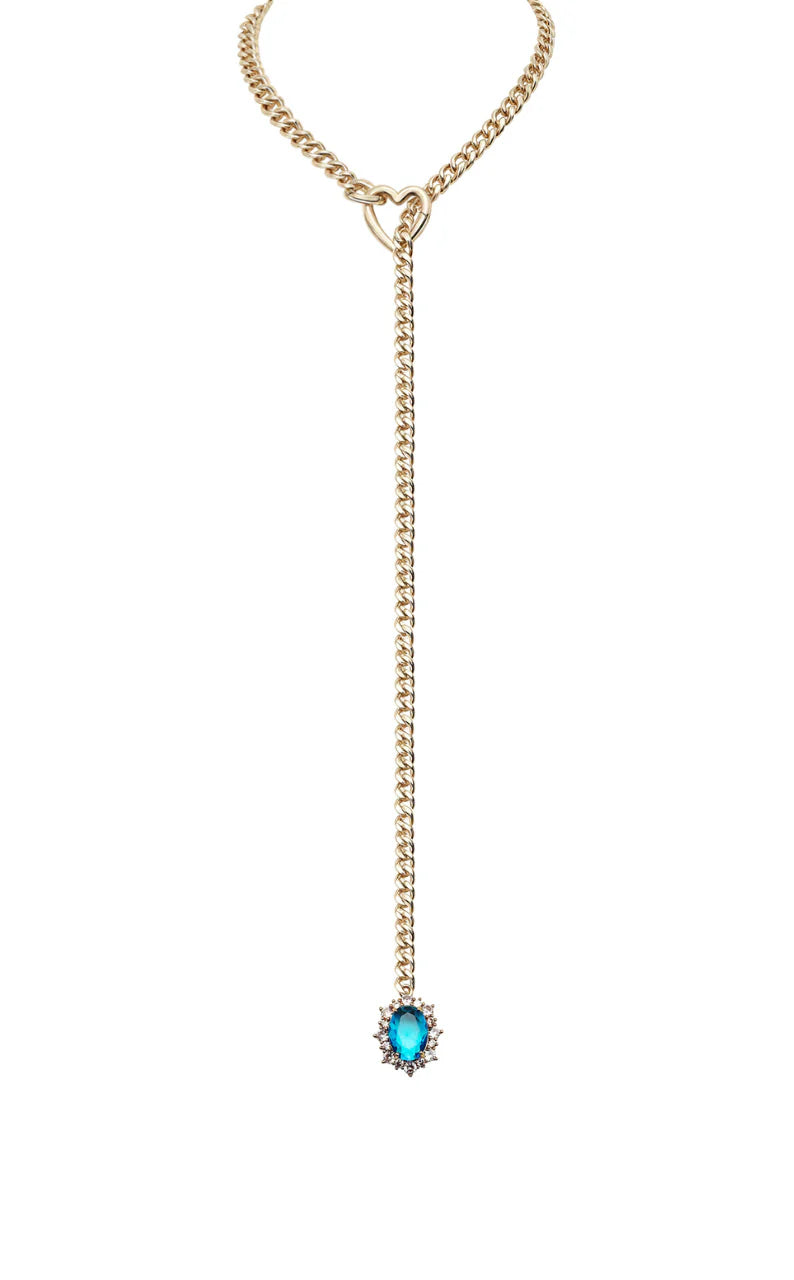 Gemstone Charm Slip Chain Choker